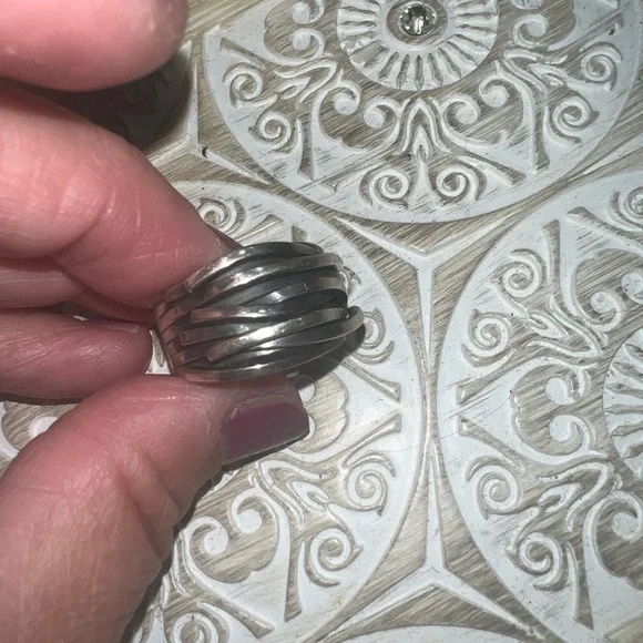 Artisan Modern Wide Chunky Sterling Silver Band Ring Solid Size 9 - Picture 4 of 16